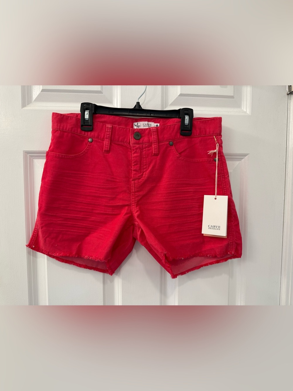 NWT Carve Designs Oahu 4" Shorts Watermelon Red Size 2 $84